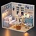 Flever Dollhouse Miniature DIY House Kit Creative Room with Furniture and Cover for Romantic Valentine's Gift (Fresh Sunshine)