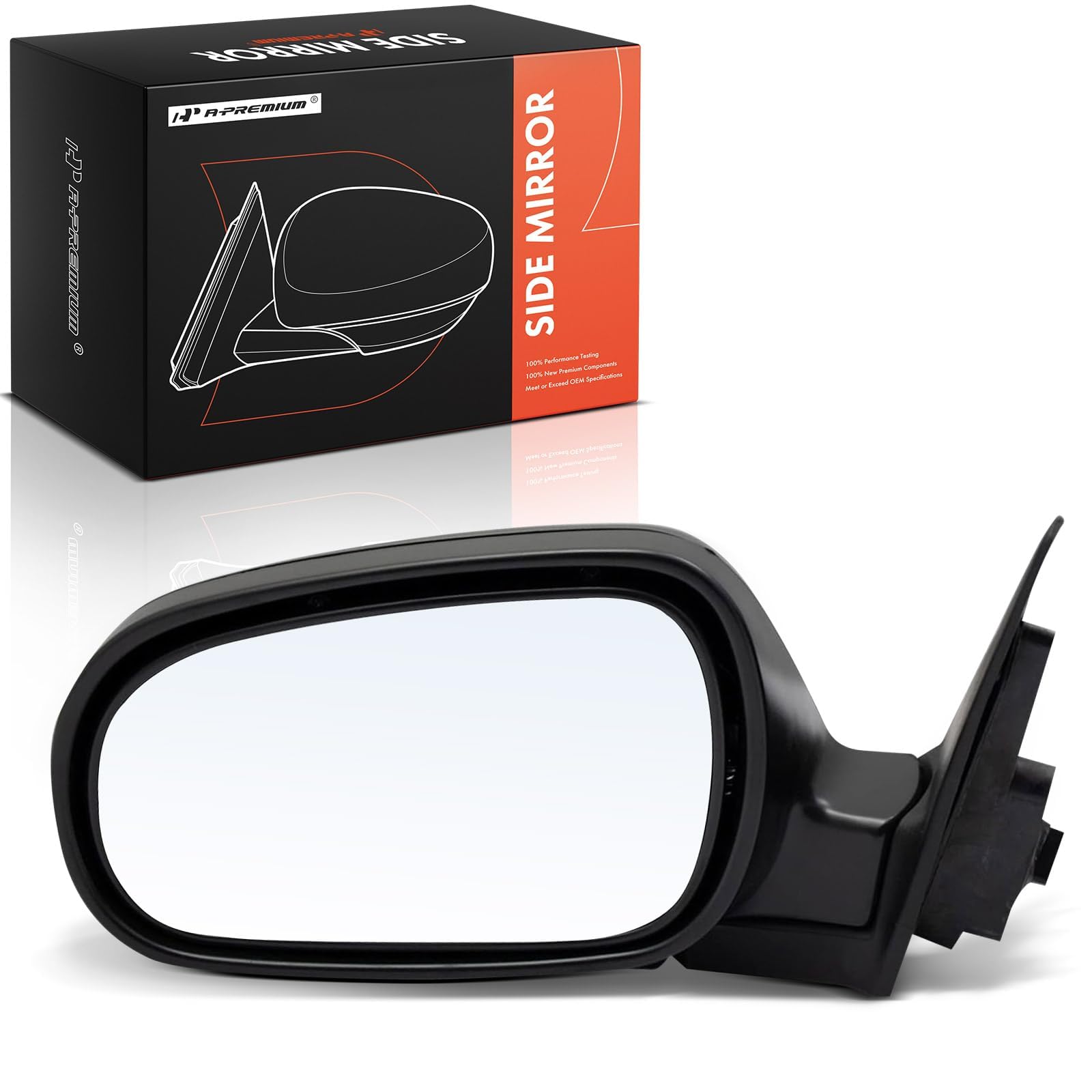 Photo 1 of A-Premium Driver Side Power Door Mirror - Compatible with Honda Accord 1990 1991 1992 1993 - Non-Heated Manual Folding Black Outside Rear View Mirror