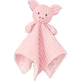 BEILIMU Baby Security Blanket, Soft Pig Lovey Blanket, Baby Snuggle Toy Newborn Stuffed Animals Shower Gifts for Boys and Girls, Pink 15 Inch
