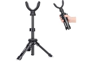 Fooletu Shooting Rest Tripod Portable Rifle Shooting Tripods 360° Rotation V Yoke Stand 11″-21″ Height