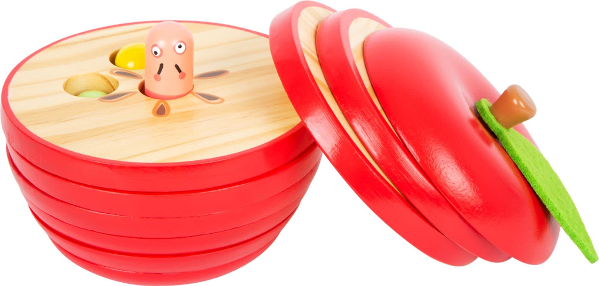 Small Foot 11915 Logisteck Learning Apple, with fun & colourful caterpillars, shape-fitting game for kids aged 3+ years