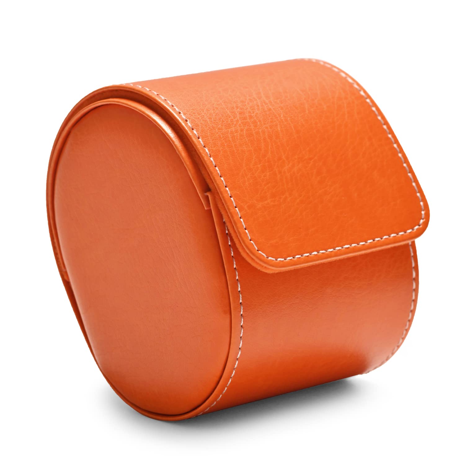 Photo 1 of Oirlv Luxury Leather Travel Watch Case Single Watch Box for Women Portable Jewelry Watch Storage Roll Organizer(Orange)