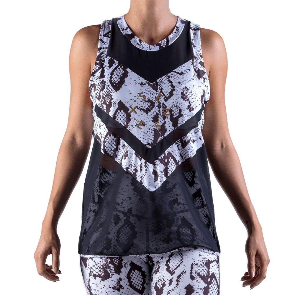 Prozis Prsio 134 X-Sense Top - Flurry Snake M/Black/White Tops - Black, M