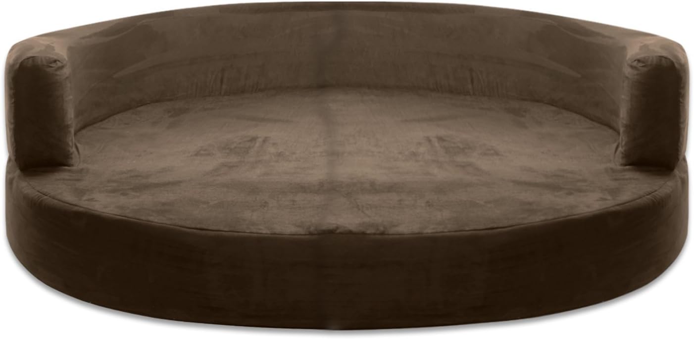 KOPEKS Deluxe Round Orthopedic Memory Foam Dog Bed JUMBO XL Brown