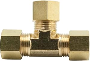 Legines Brass Compression Fitting, Tee Union, 3 Ways Connector, 1/8" Tube OD, Pack of 2