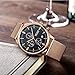 Baogela Mens black rose Gold Stainless Steel Chronograph Calender Alloy Quartz fashion Wrist Watch