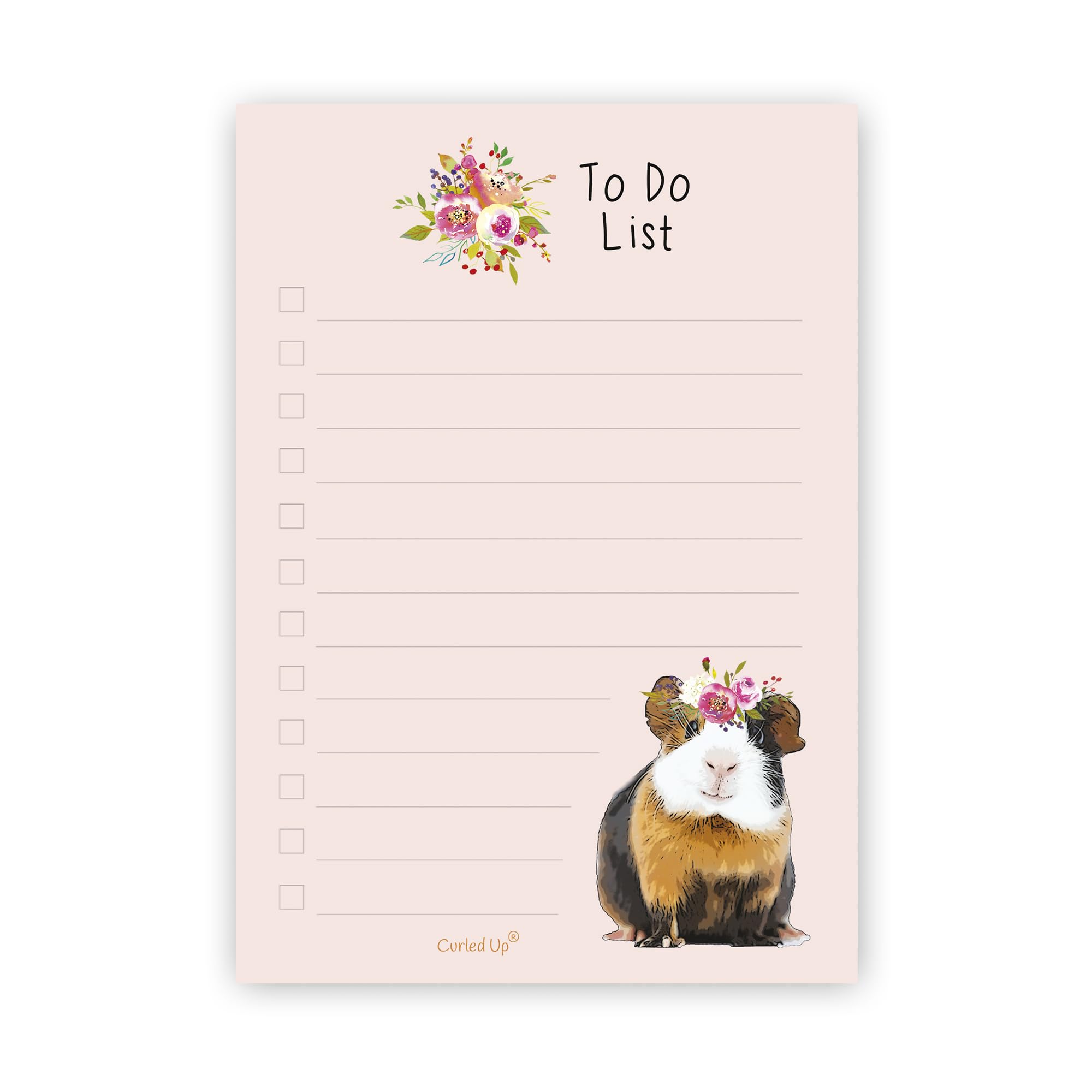 Guinea Pig to Do List Notepad – A6 Size - 50 Tear Off Pages - Guinea Pig Gifts – Notes Organiser – Guinea Pig Lover Memo Desk Pad