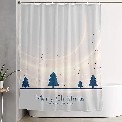 Amazon Com Christmas Tree Landscape Seasonal Shower Curtain