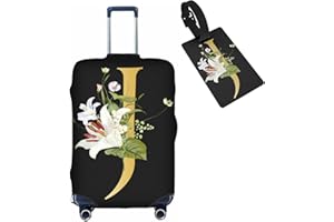 Tuizumy Decorative J Suitcase Protectors Elastic Washable Luggage Covers With Concealed Zippers For 18-32 Inch Luggage (Size M: Fits 22-24 Inch)