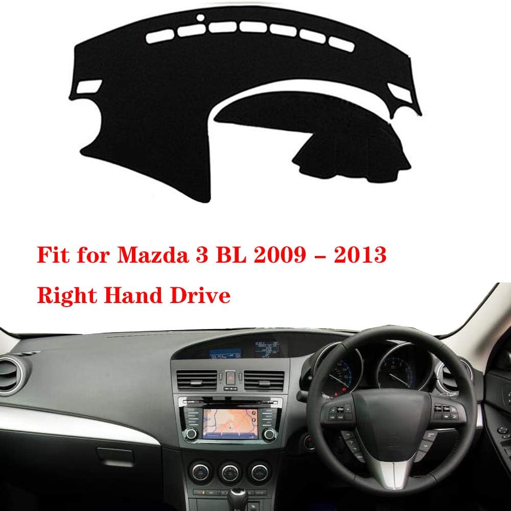 N2Qnice Car Auto Dashboard Cover for Mazda 3 BL 2009 2010 2011 2012 2013 Right Hand Drive Dashmat Pad Carpet Dash Mat