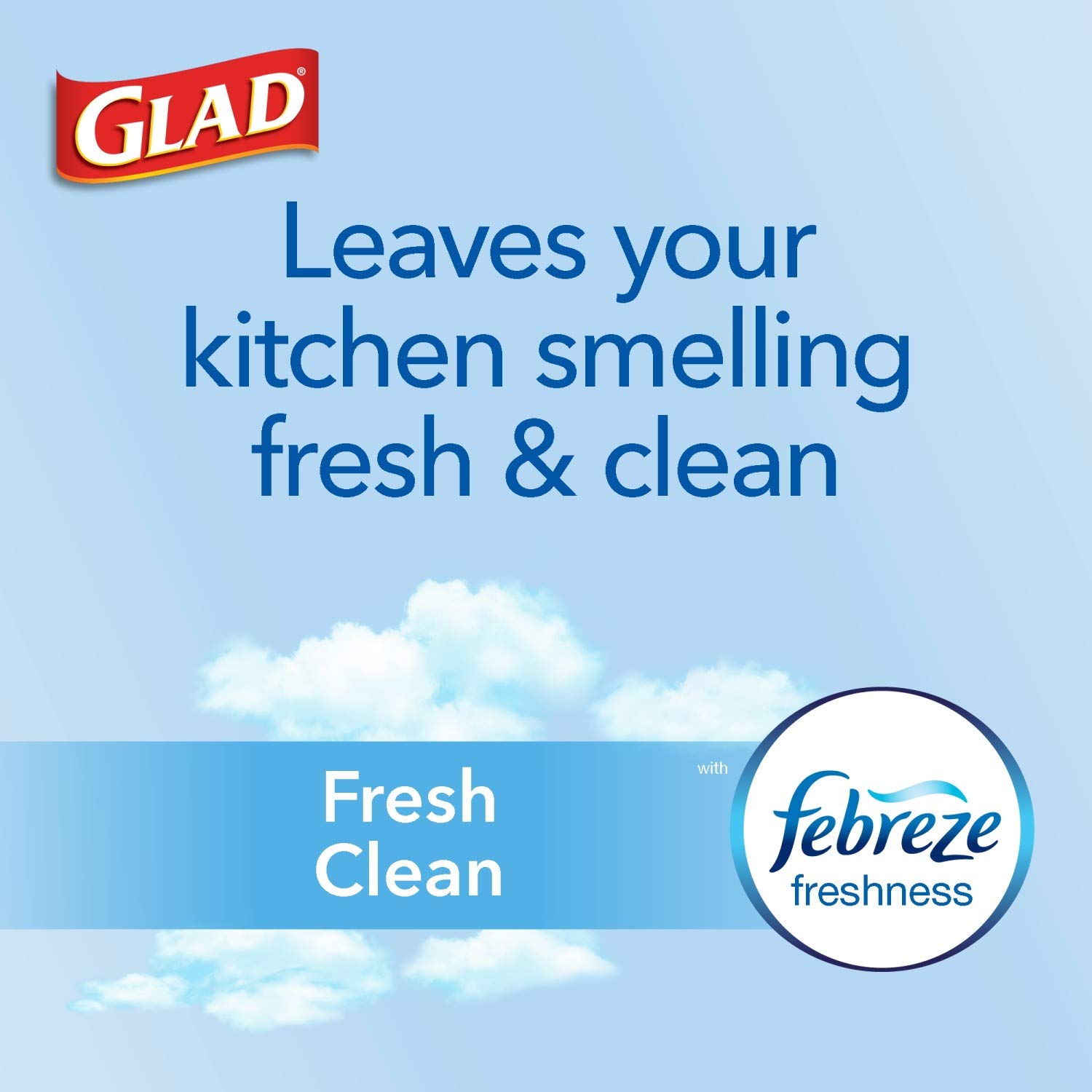 Glad ForceFlex Tall Kitchen Drawstring Trash Bags – 13 Gallon Trash Bag, Fresh Clean scent with Febreze Freshness – 80 Count (Package May Vary): Prime Pantry