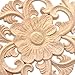 Rhombus Flower Rubber Wood Applique Unpainted Furniture Onlay Home Decor 1 Pc