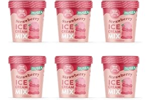 True Scoops 6-Pack Strawberry Ice Cream Mix. Add One Ingredient - Half & Half! Makes 1 Pint of Premium, Homemade Ice Cream With an Electric Mixer. Made With Real Strawberries. Gluten-Free, Peanut-Free, and Kosher. (138g ea)