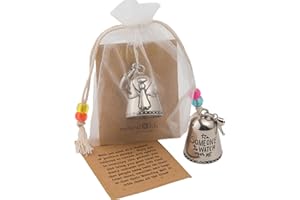 JIACAI Creative Blessing Bell Friends are Angels Angels by Your Side Always with You Tiny Silver Bell,Suitable Gift for Friend or Loved One,Decorations for Vehicle/Door/Backpack/Key (Watch Over Me)