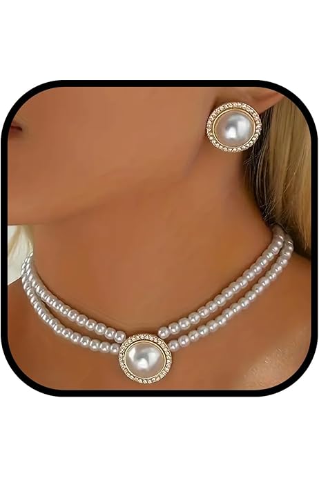 Parure Bijoux Mariage Femme Ensemble De Colliers De Perles Faits à