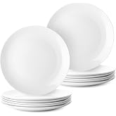 BTaT- White Dinner Plates, 10.5 inch, Set of 12, Restaurant Dishes, White Porcelain Dinner Plates