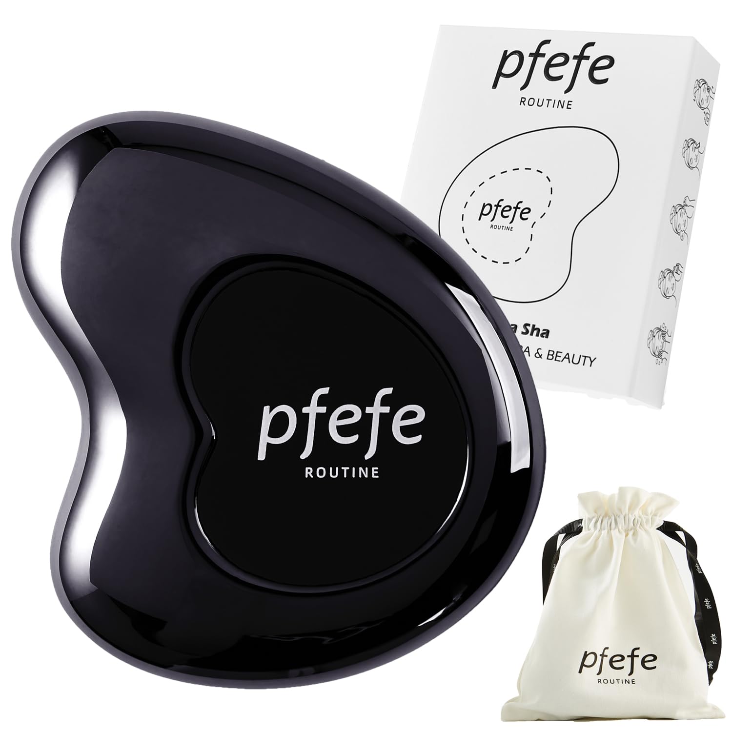 Pfefe Cryo Stainless Steel Gua Sha Facial Beauty Tools, Metal Skin Care Gua Sha for Body SPA Face Neck Eye