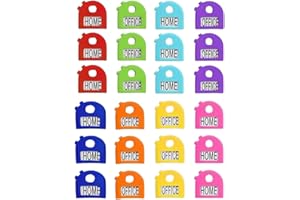 Loopunk 24 Pack Key Caps Tags, Stretchy All-in-One,ONE Size FITS Most Keys,8 Assorted Colors Key Identifier Covers for Easy I