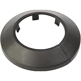 Juvielich Black Flange Water Pipe Cover Fit 2" Outer Diameter Pipe 1Pc | 50mm Plastic Escutcheon Plate, Snap-On Caps, Decorative Collar Ring for Kitchen Bathroom Sink Drains and Vent Pipes