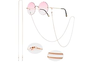 Glasses Chain for Women 75cm - Stainless Steel Eyeglass Holder with Anti-Slip Silicone Tips