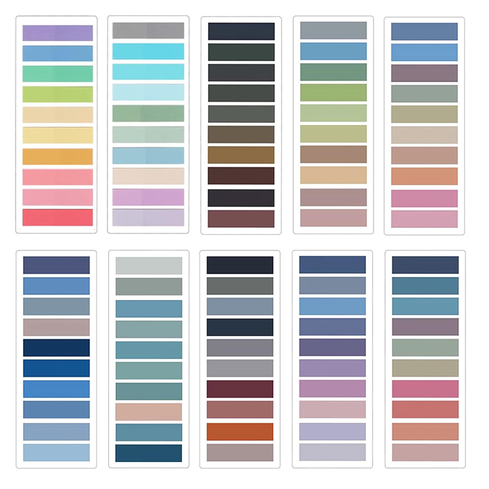 DOETYD 2000pcs Colored Sticky Tabs Page Markers Tabs Transparent Annotation Tabs for Index Reading Book File Notes Office School