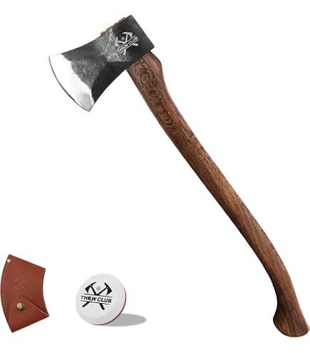 Hache viking faite main : tête d'animal sculptée, manche en bois de frêne, hache de chasse de camping - France