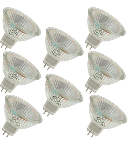 Satco S1992 MR16 20-Watt Halogen Bulb – GX5.3 Base, 24-Volt, Clear, FL 36 Beam, No UV, 2000-Hour Life (with Lens)