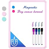 VUSIGN Magnetic Dry Erase Board, 14 x 11 Inches White Board, Pink | Includes 4 Dry Erase Markers, Small Mini White Board for Students Fridge Wall Locker
