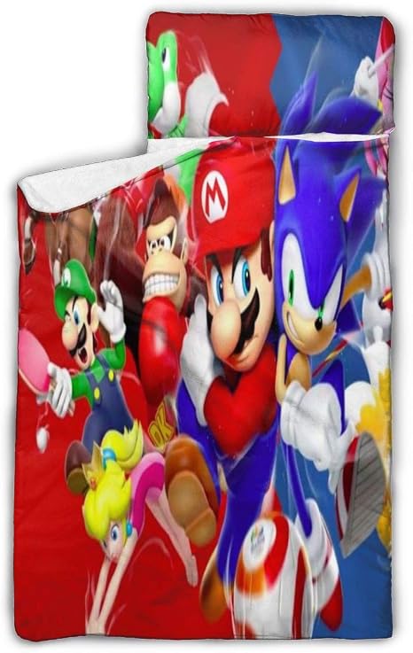 Amazon Co Jp キッズ 男の子 女の子 Mario And Sonic お昼寝マット 3点セット 子ども お昼寝布団 洗える 室内外 一体式 子供布団セット 50 X ホーム キッチン