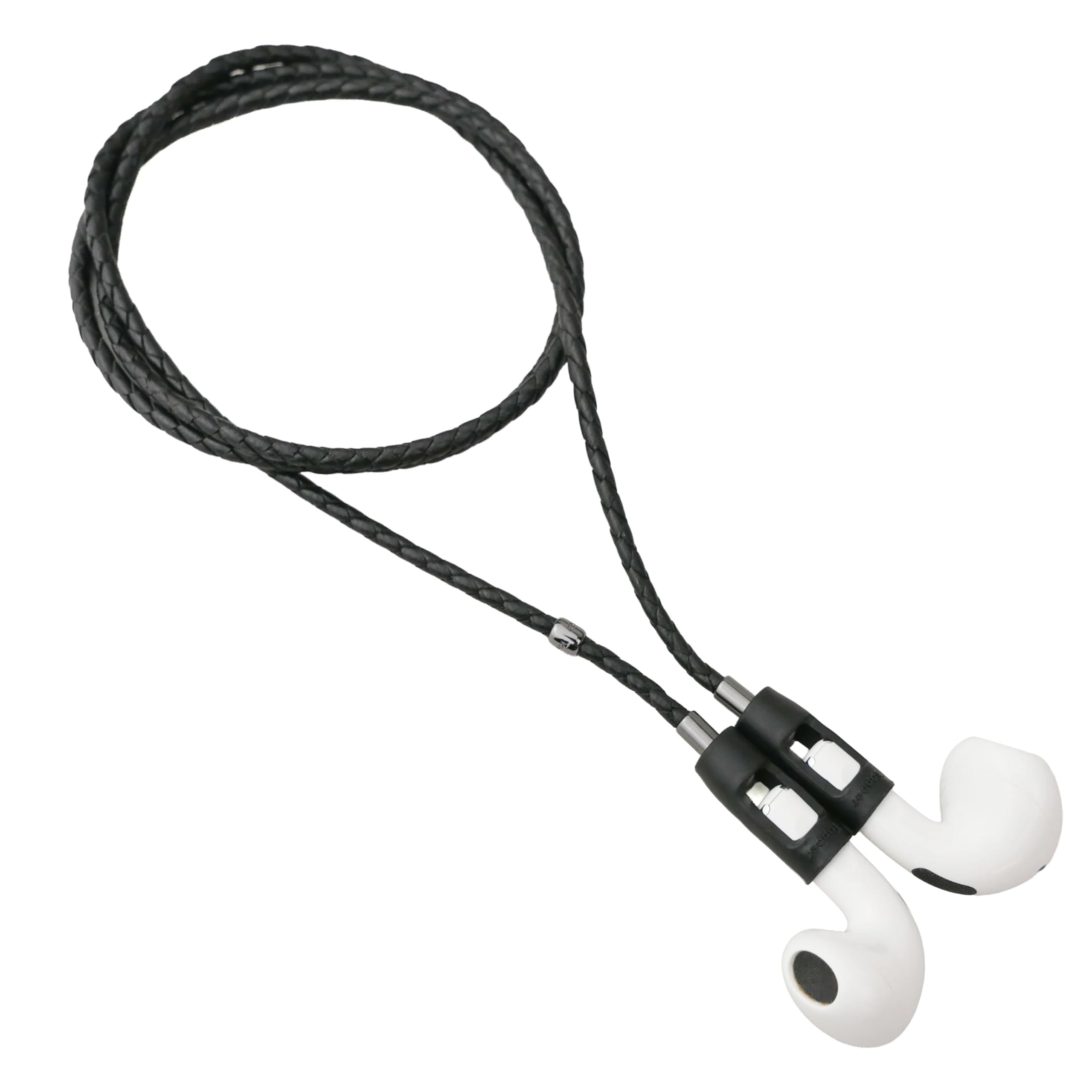 Tapper Black Lamb Leather/Black Steel Strap for AirPods & AirPods Pro