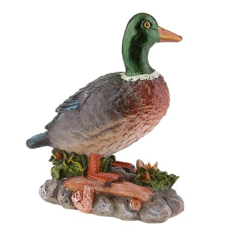 Fenteer Creative Garden Mallard Duck Statue Resin Duck Figurines