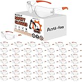 Salfboy Anti Fog Wraparound Safety Glasses Bulk, ANSI Z87.1 Certified for Construction, Yard Work, Laboratories