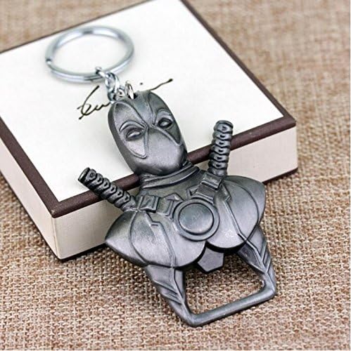ZJWEI   Man Wei surrounding Deadpool dead Shi open bottle opener, car and motorcycle key chain 1pc（Ancient tin）