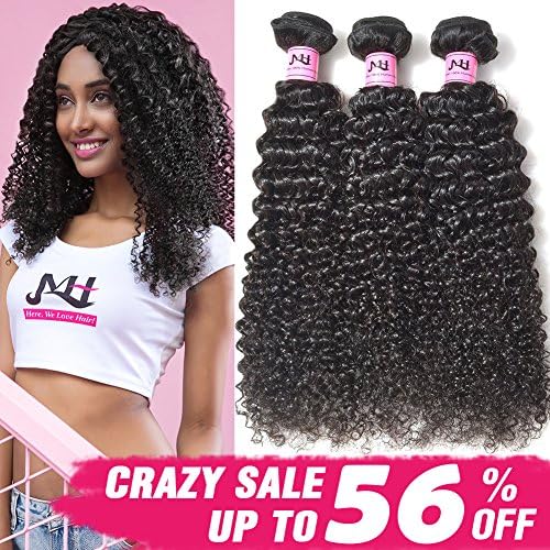 JVH Unprocessed Brazilian Curly Virgin Human Hair Weave 1 Bundle Remy Brazilian Sexy Kinky Curly Hair Extensions (14")