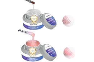 AOBOO Hard Gel Builder Gel for Nails Strong Long-lasting Nude 3D Sculpting for Nail Extension 2oz (clear&nude, 1fl.oz*2)