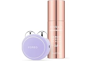 FOREO Firm & Fabulous BEAR mini + Serum Serum Serum 1 Oz Anti aging Starter Kit- Microcurrent Facial Device- Instant Face Lift- Double Chin Eliminator- Facial Skin Care Products- Gift Set- Lavender