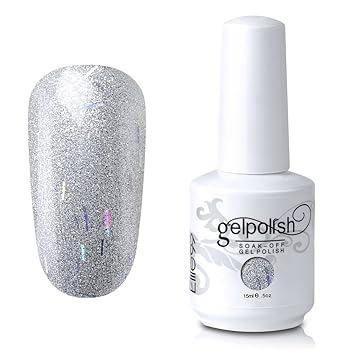 Amazon Com Elite99 Soak Off Uv Led Gel Polish Nail Art Manicure Lacquer Glitter White Smoke 7 15ml Beauty