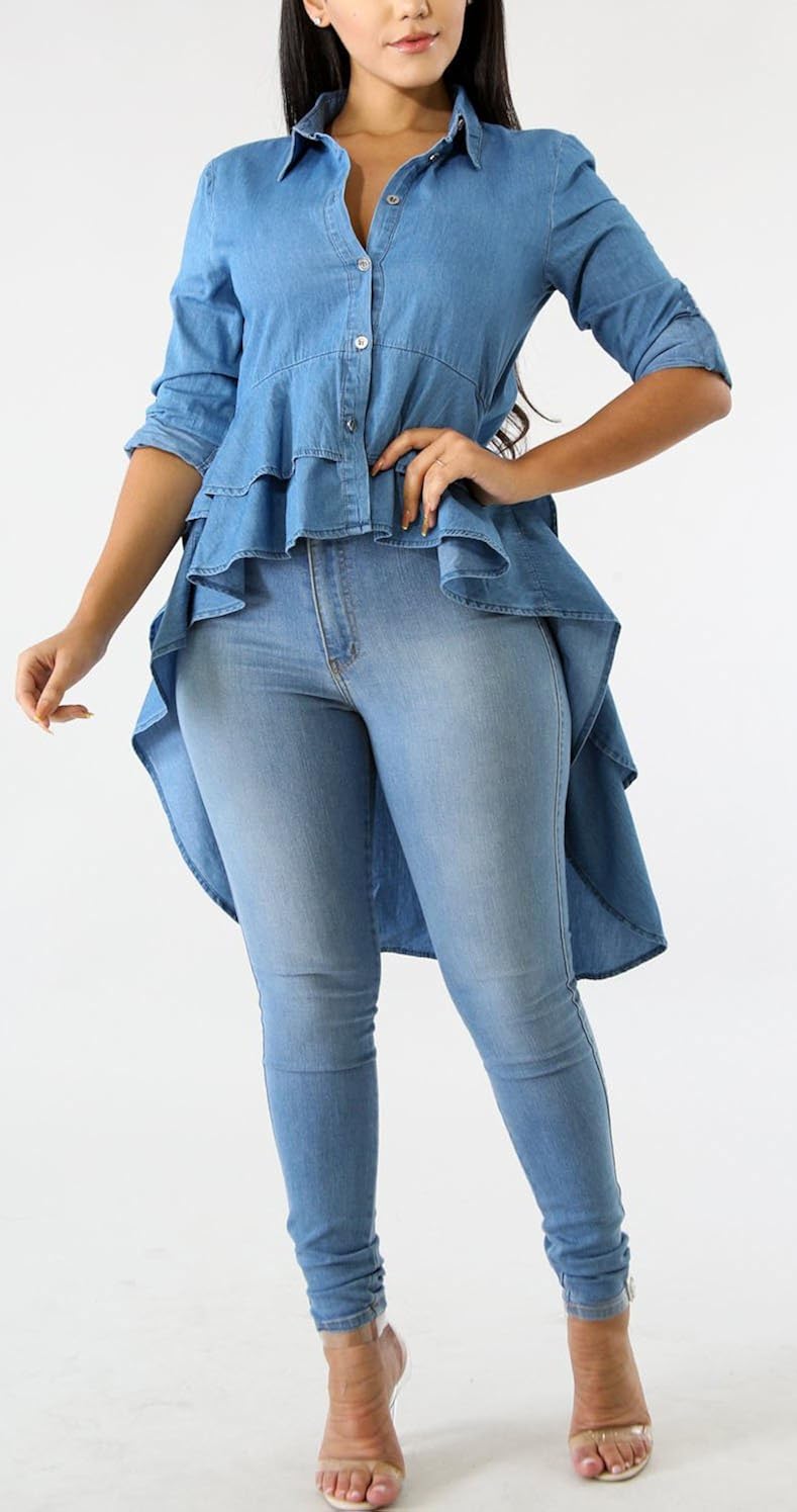 high low jean shirt