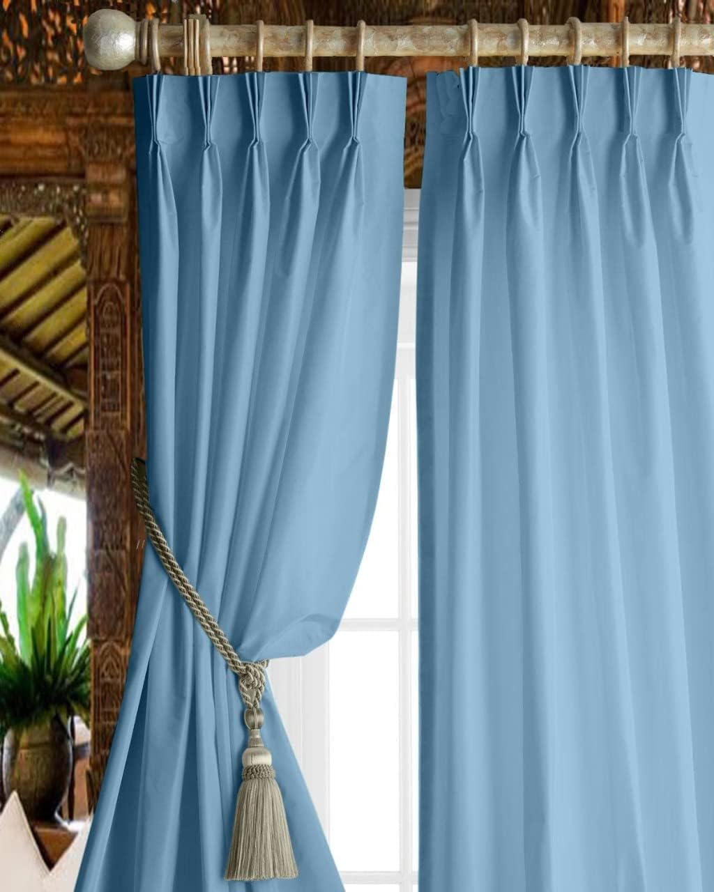 Outdoor Curtains - Magic Drapes Pinch Pleated Drapes Blackout Curtains for Traverse Rods Thermal Insulated Room Darkening Window Treatment Panel for Bedroom, Patio Door W(26