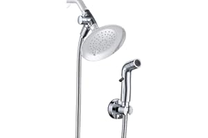 G-Promise Dog Shower Sprayer Attachment for Fast and Clean Pet Showering, Multifunctional Shower, Metal Diverter, 100 Inch Extra Long Hose, No Drill Hook, Dog Washing-Bathroom (Chrome)