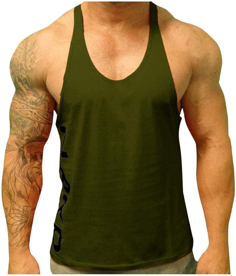 Herren Tank Top,Klassisches TShirt Gym Bodybuilding Muscle Tee Grün