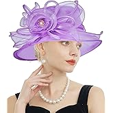 RZTA Women's Kentucky Derby Church Dress Hat Wide Brim Leaf Flower Bridal Shower Hat