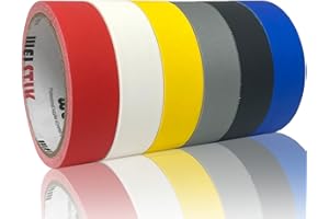 WELSTIK Professional Grade Colorful Gaffer Tape 6 Pack—1" x 10yds, Total 60 yds, Heavy Duty Non-Reflective Finish Gaff Tape, Multipurpose, No Residue, Non-Reflective, Easy Tear