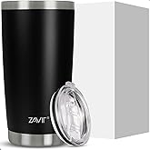ZAVIT Coffee Cup Black 20oz, Insulated Tumbler, Stainless Steel Cup, Outdoor Mug