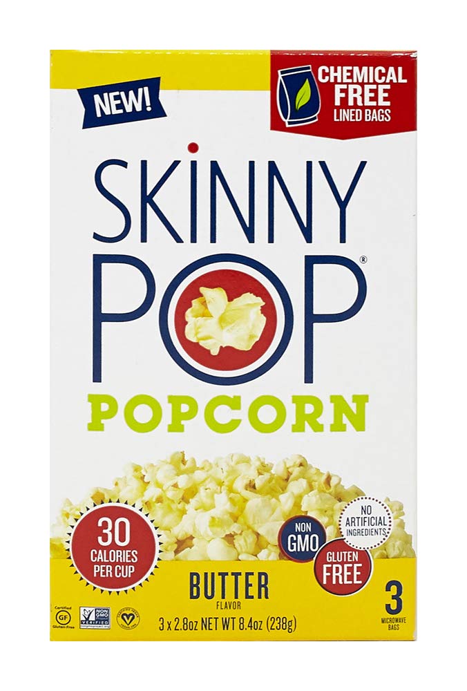 SKINNY POP Microwave Butter Popcorn 3ct, 8.4 OZ