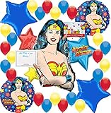 Wonder Woman Birthday Balloon Decorations Bundle For (XL BALLOON KIT)