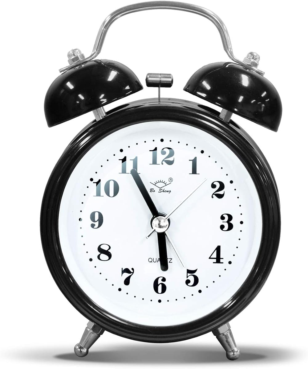 OWill Twin Bell Alarm Clock 4 Inches Loud Battery Operated Retro Bedside