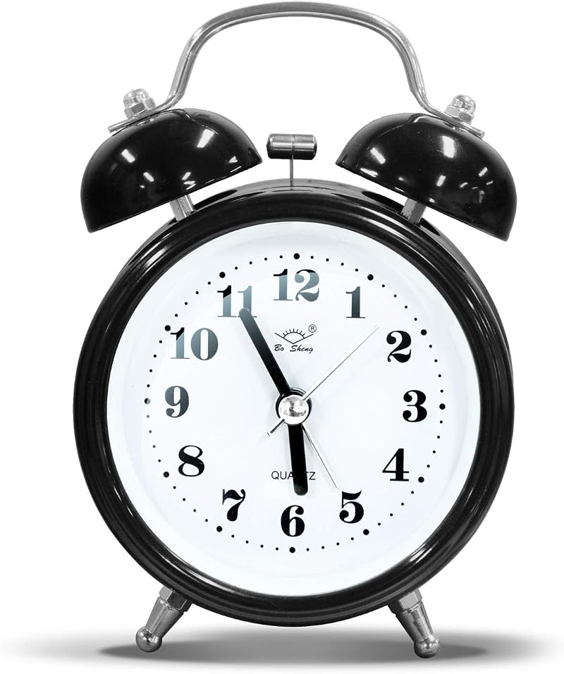 OWill Twin Bell Alarm Clock 4 Inches Loud Battery Operated Retro Bedside
