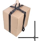 Aurosturt Box Carrying Strap with Handle Adjustable Straps for Battery Box Handheld Belt Carry Straps for Safely Moving and Lifting Heavy Boxes (Black, 96 Inch)