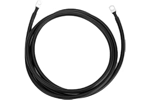 RATCHROLL 1 Pc Universal Battery Inverter Cable 3/8" Lug 5/16" Lug 8FT Battery Cable 4 AWG Gauge Black Tinned Copper